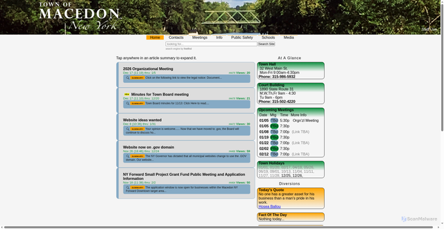 Security scan screenshot of https://macedontown.gov/