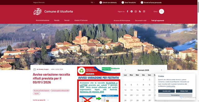 Security scan screenshot of https://www.comune.vicoforte.cn.it/