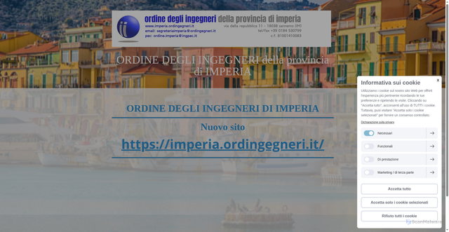Security scan screenshot of https://www.ordineingegneriimperia.it/