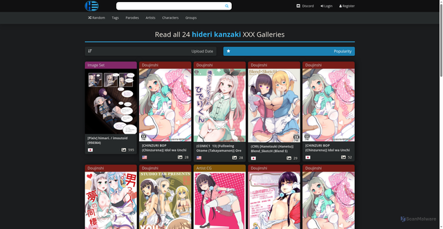 Security scan screenshot of https://hentaiera.com/character/hideri-kanzaki/popular/