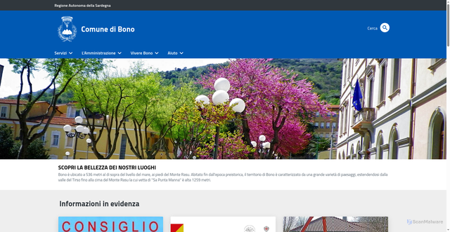 Security scan screenshot of https://www.comune.bono.ss.it/