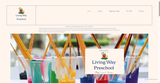 Security scan screenshot of http://livingwaypreschool.com/