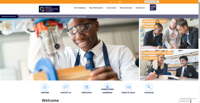 Security scan screenshot of https://bristolmetropolitanacademy.clf.uk/