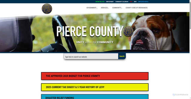 Security scan screenshot of https://piercecountyga.gov/