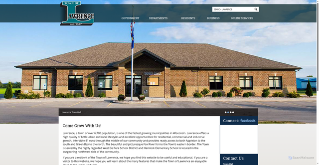 Security scan screenshot of https://www.lawrencewi.gov/