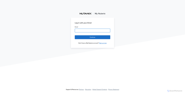 Security scan screenshot of https://my.nutanix.com