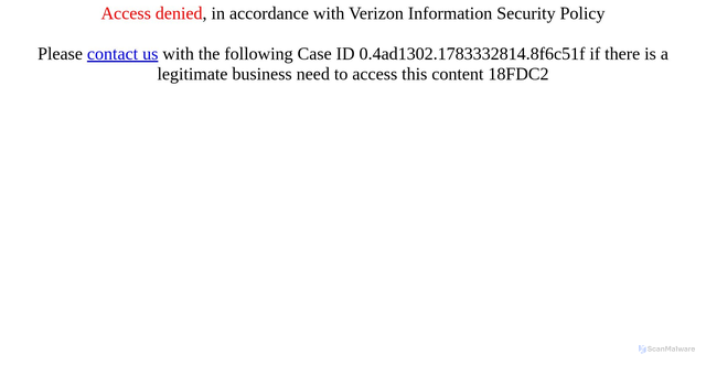 Security scan screenshot of https://noaccess.verizon.com