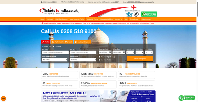Security scan screenshot of https://www.ticketstoindia.co.uk