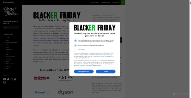 Security scan screenshot of https://www.blackerfriday.com/