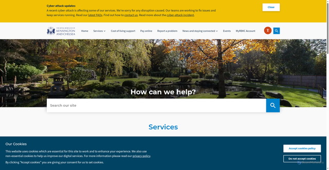 Security scan screenshot of http://www.rbkc.gov.uk/