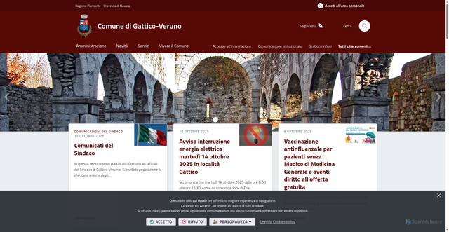 Security scan screenshot of https://www.comune.gattico-veruno.no.it/it-it/home
