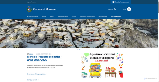 Security scan screenshot of https://www.comune.mornese.al.it/