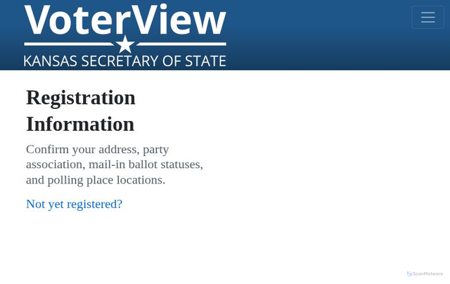 Security scan screenshot of https://ksvoterinfo.gov/VoterView