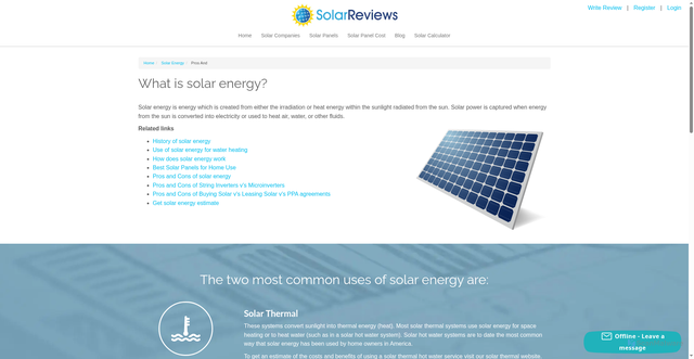Security scan screenshot of https://www.solarreviews.com/solar-energy/pros-and-