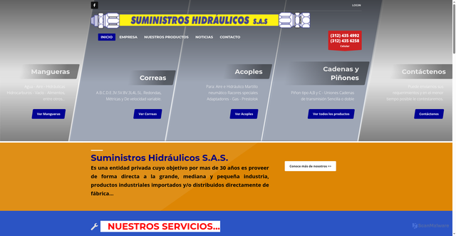 Security scan screenshot of https://suministroshidraulicos.net