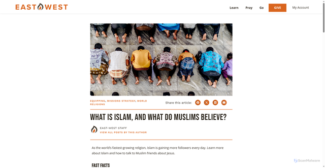 Security scan screenshot of https://www.eastwest.org/blog/what-is-islam-and-what-do-muslims-believe/