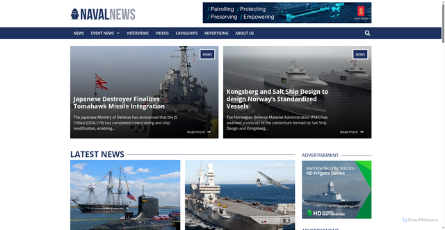 Security scan screenshot of https://www.navalnews.com
