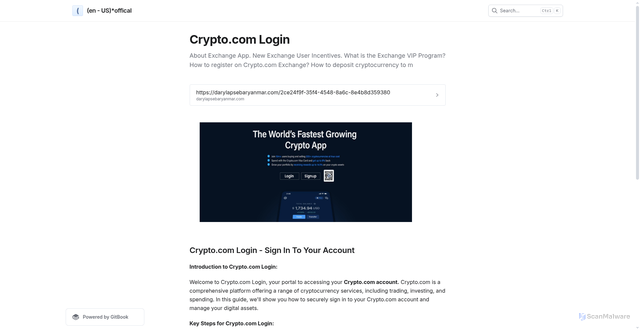 Security scan screenshot of https://cryptolgonome.gitbook.io/en-us-offical/