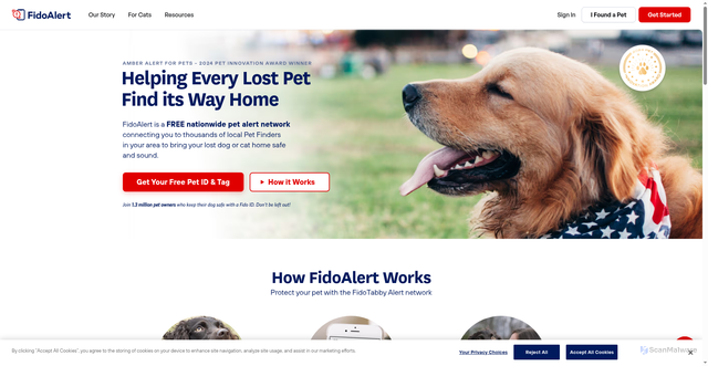 Security scan screenshot of https://www.fidoalert.com/