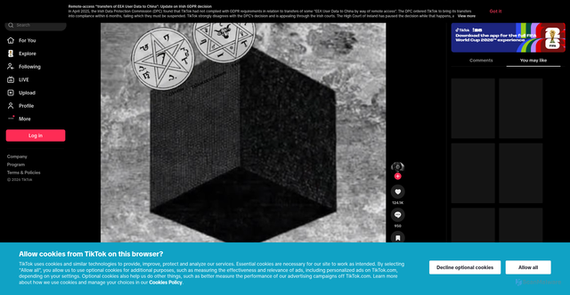 Security scan screenshot of https://vt.tiktok.com/ZS9c687pa/