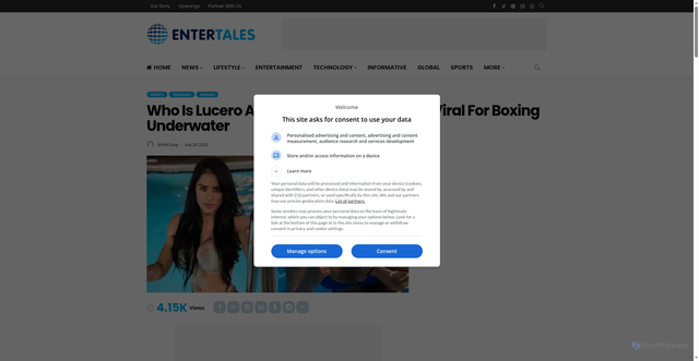 Security scan screenshot of https://www.entertales.com/who-is-lucero-acosta-mma-player-going-viral-for-boxing-underwater/