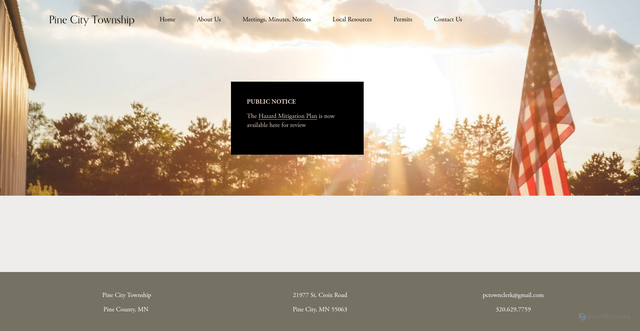Security scan screenshot of https://www.pinecitytownshipmn.gov/