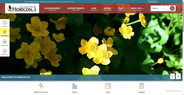 Security scan screenshot of https://horiconwi.gov/