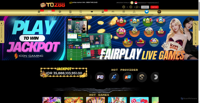 Security scan screenshot of https://berkah.to288-pit.com