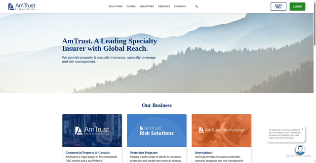 Security scan screenshot of https://amtrustfinancial.com/