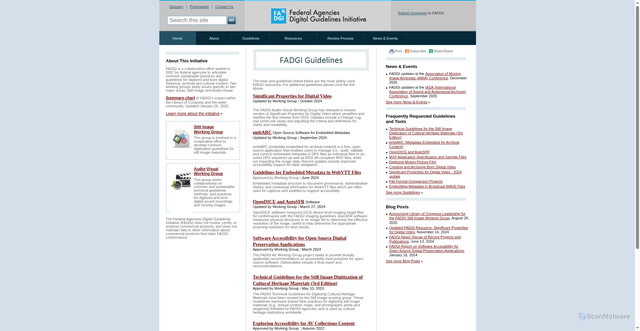 Security scan screenshot of https://www.digitizationguidelines.gov/