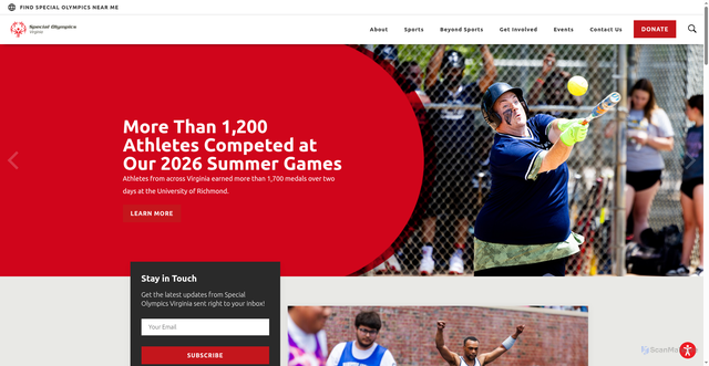 Security scan screenshot of https://www.specialolympicsva.org/