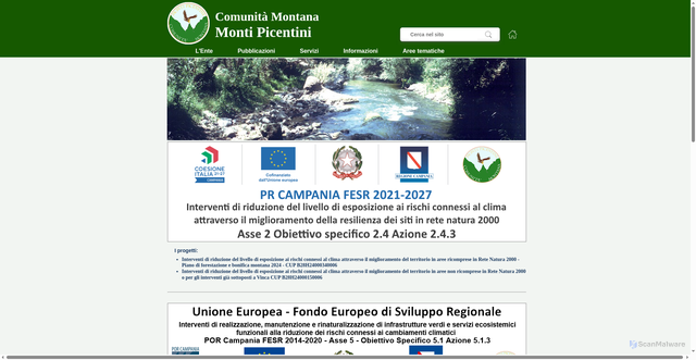 Security scan screenshot of https://www.cm-montipicentini.it/