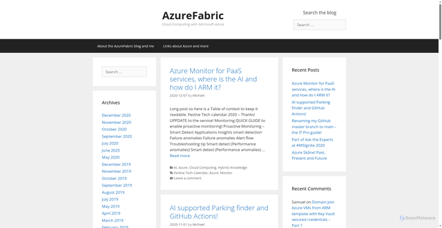 Security scan screenshot of https://AzureFabric.com