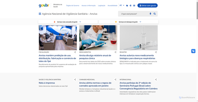 Security scan screenshot of https://www.gov.br/anvisa/pt-br