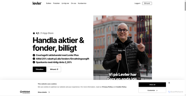 Security scan screenshot of https://levler.se/