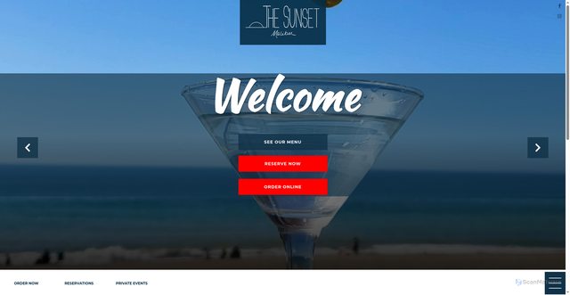 Security scan screenshot of https://thesunsetrestaurant.com/