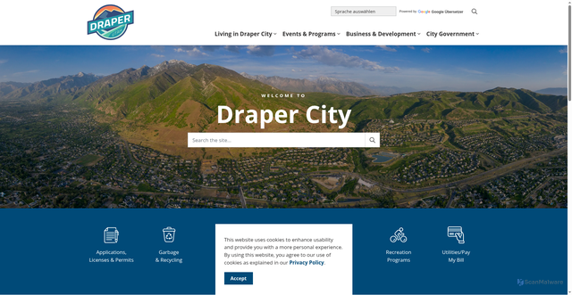 Security scan screenshot of https://www.draperutah.gov/