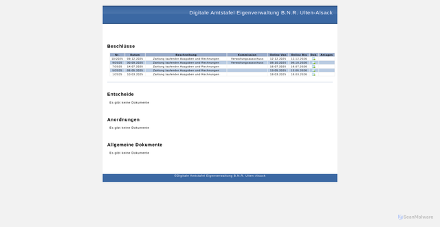 Security scan screenshot of http://data.gvcc.net/AlboPretorioOnline/?gemeinde=489&lang=DE