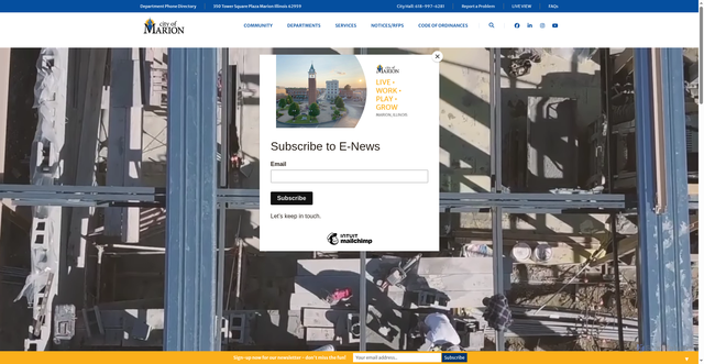 Security scan screenshot of https://cityofmarionil.gov/