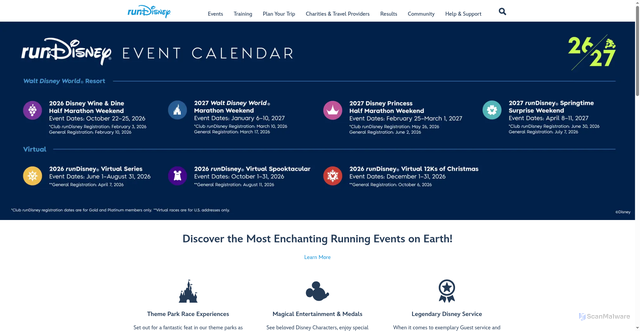 Security scan screenshot of https://www.rundisney.com