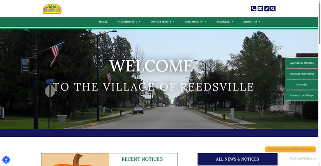 Security scan screenshot of https://reedsvillewi.gov/