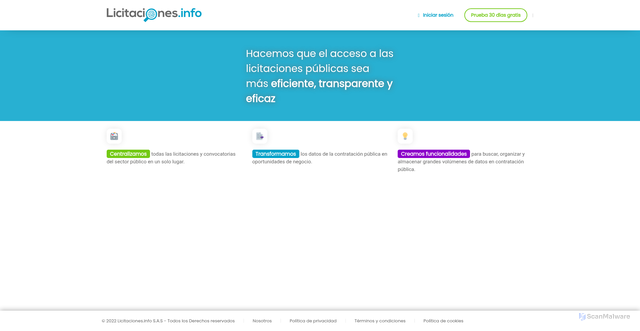 Security scan screenshot of https://licitaciones.info