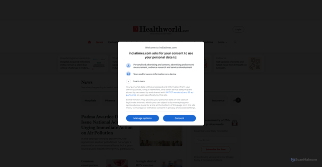 Security scan screenshot of https://health.economictimes.indiatimes.com/news