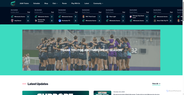 Security scan screenshot of https://mnaurora.com/