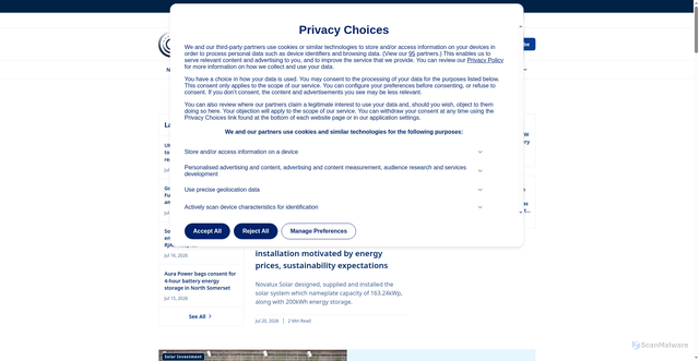 Security scan screenshot of https://solarpowerportal.co.uk