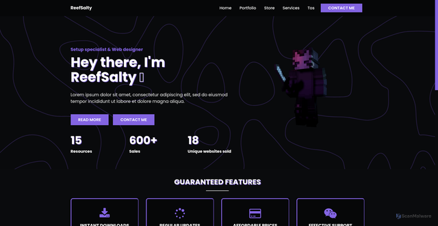 Security scan screenshot of http://reefsalty.pages.dev/