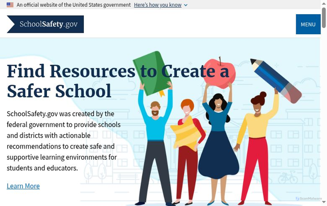 Security scan screenshot of https://schoolsafety.gov/