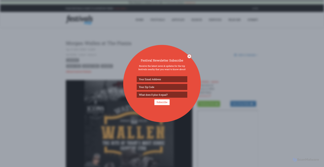Security scan screenshot of https://www.festivals.com/morgan-wallen-at-the-piazza-74146