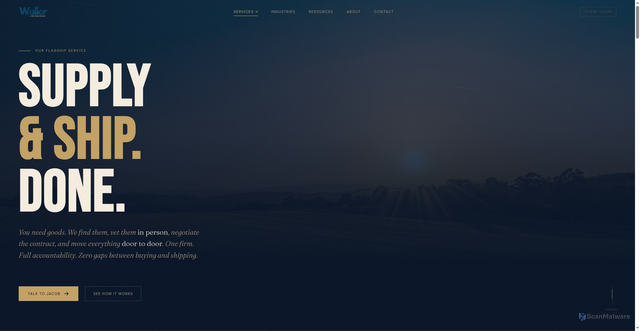 Security scan screenshot of https://wallersupply-website.pages.dev/supply-and-ship