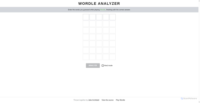 Security scan screenshot of https://wordle-analyzer.com/